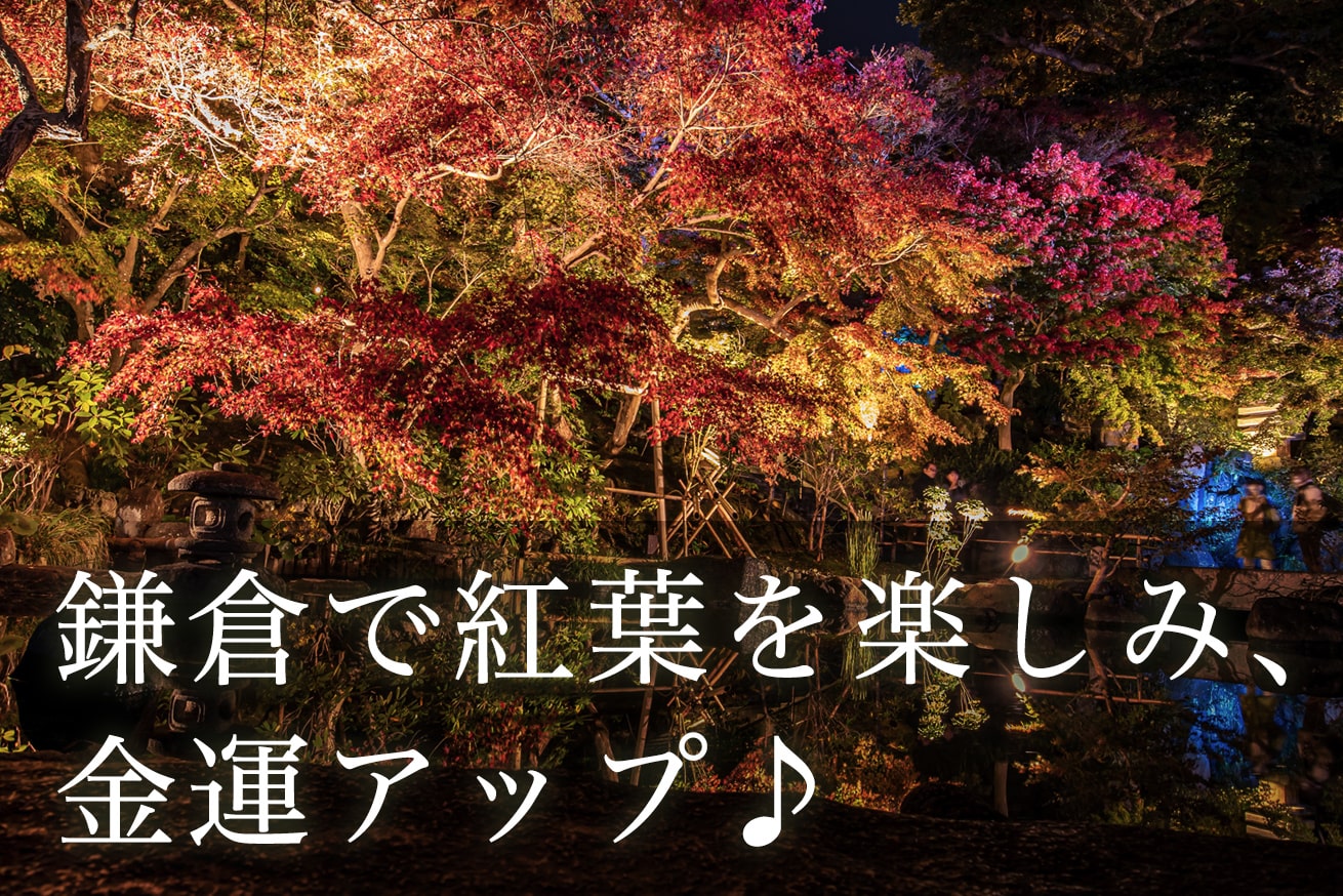 紅葉の深まる鎌倉で、金運アップ