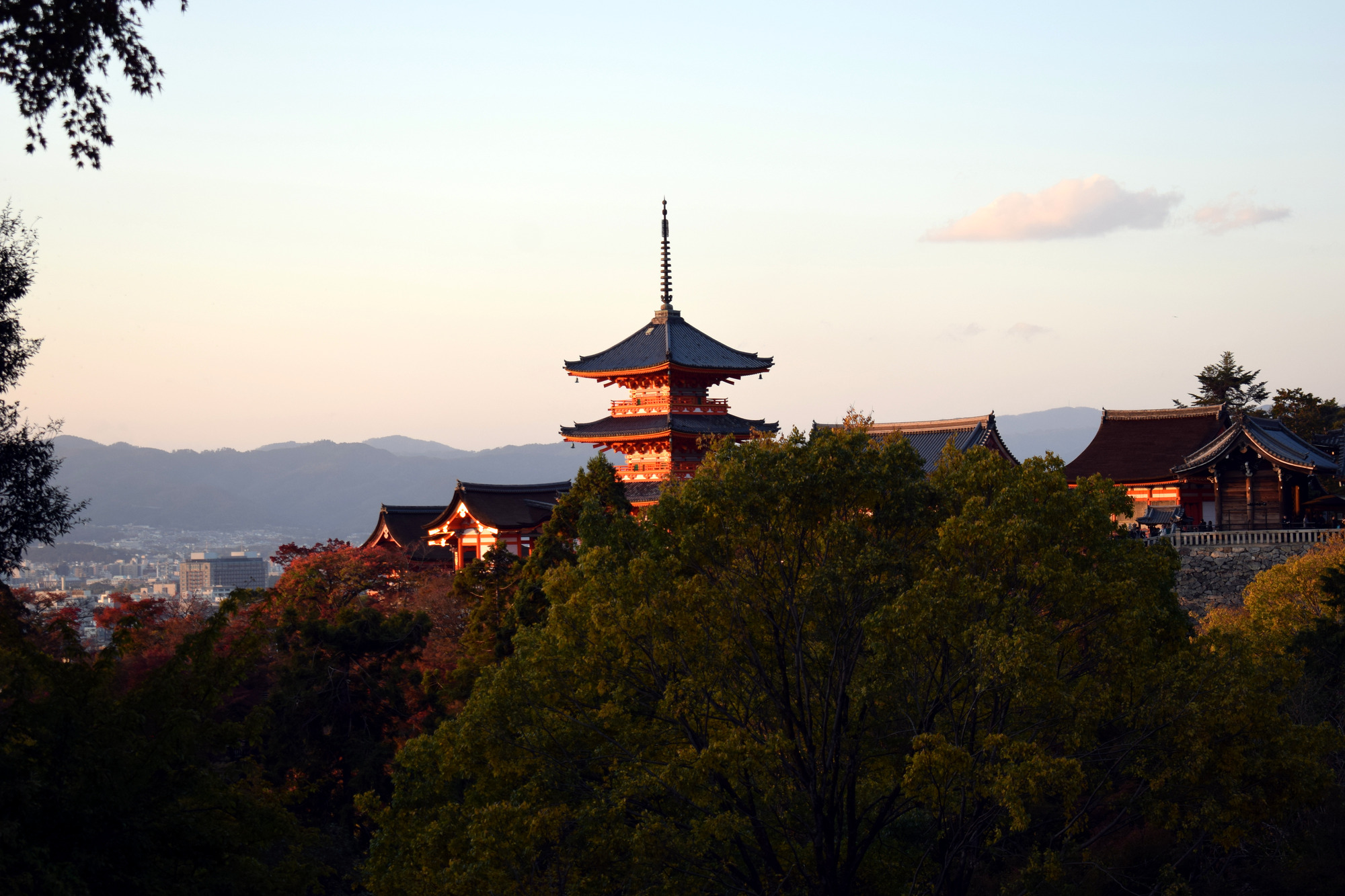 清水寺三重塔と紅葉