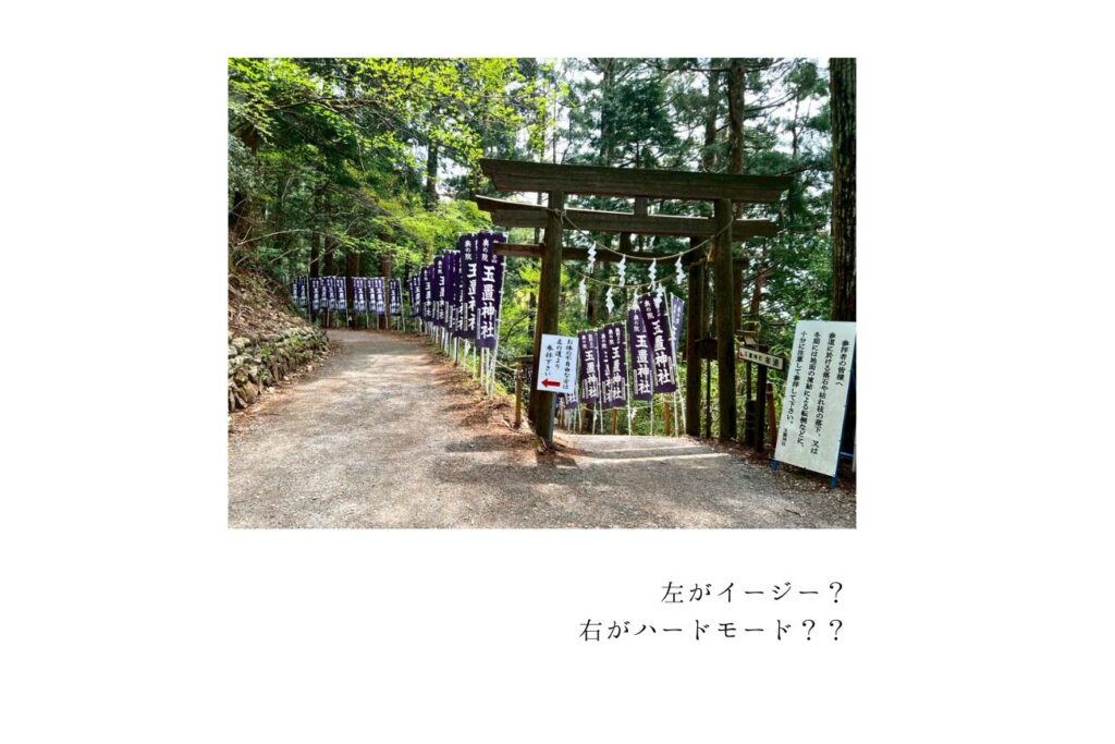 玉置神社参道の分かれ道